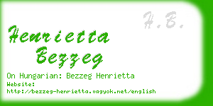 henrietta bezzeg business card